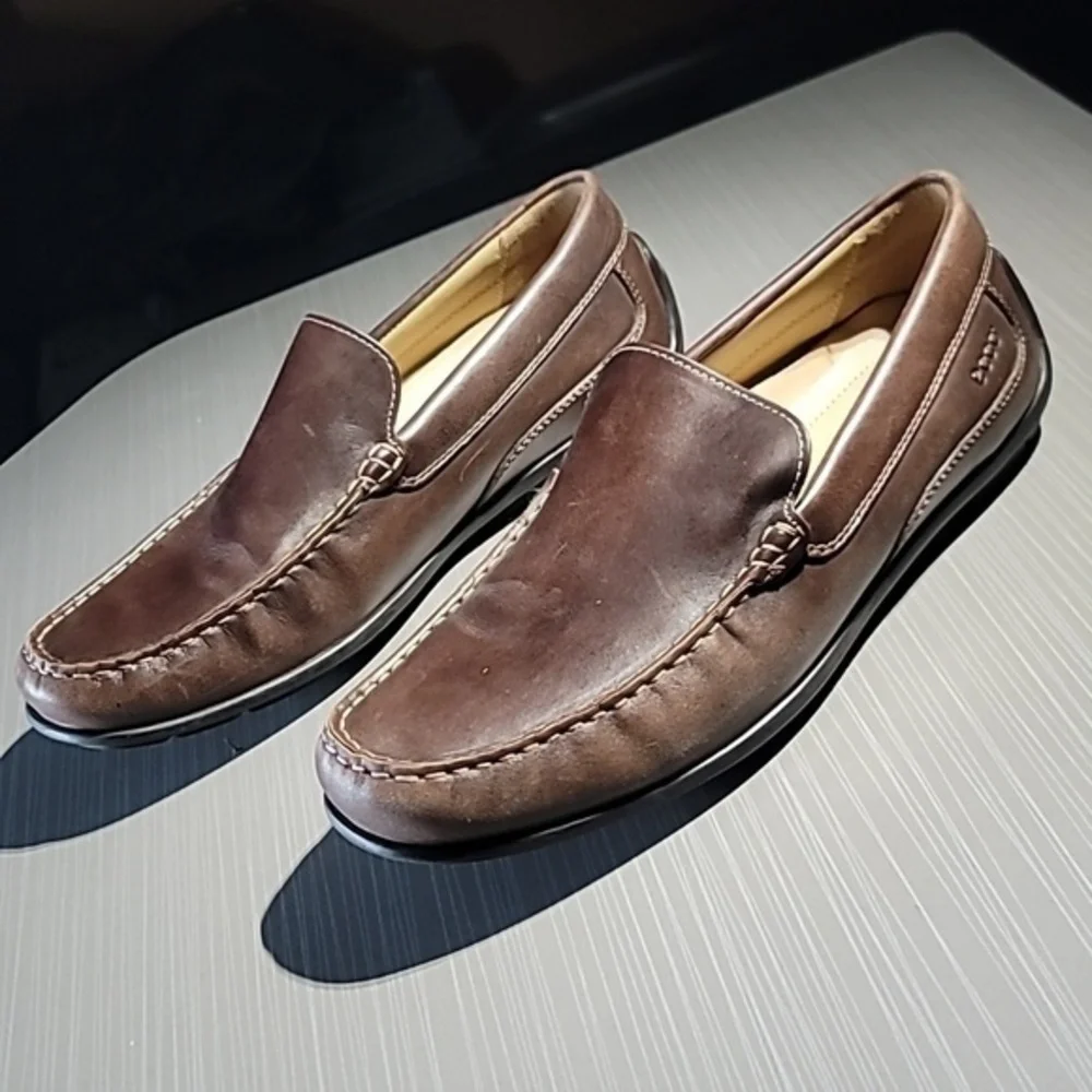 ECCO Classic‎ Moc 2.0 Dark Brown Leather Loafers Men's 43 (9.5) NWOT Condition